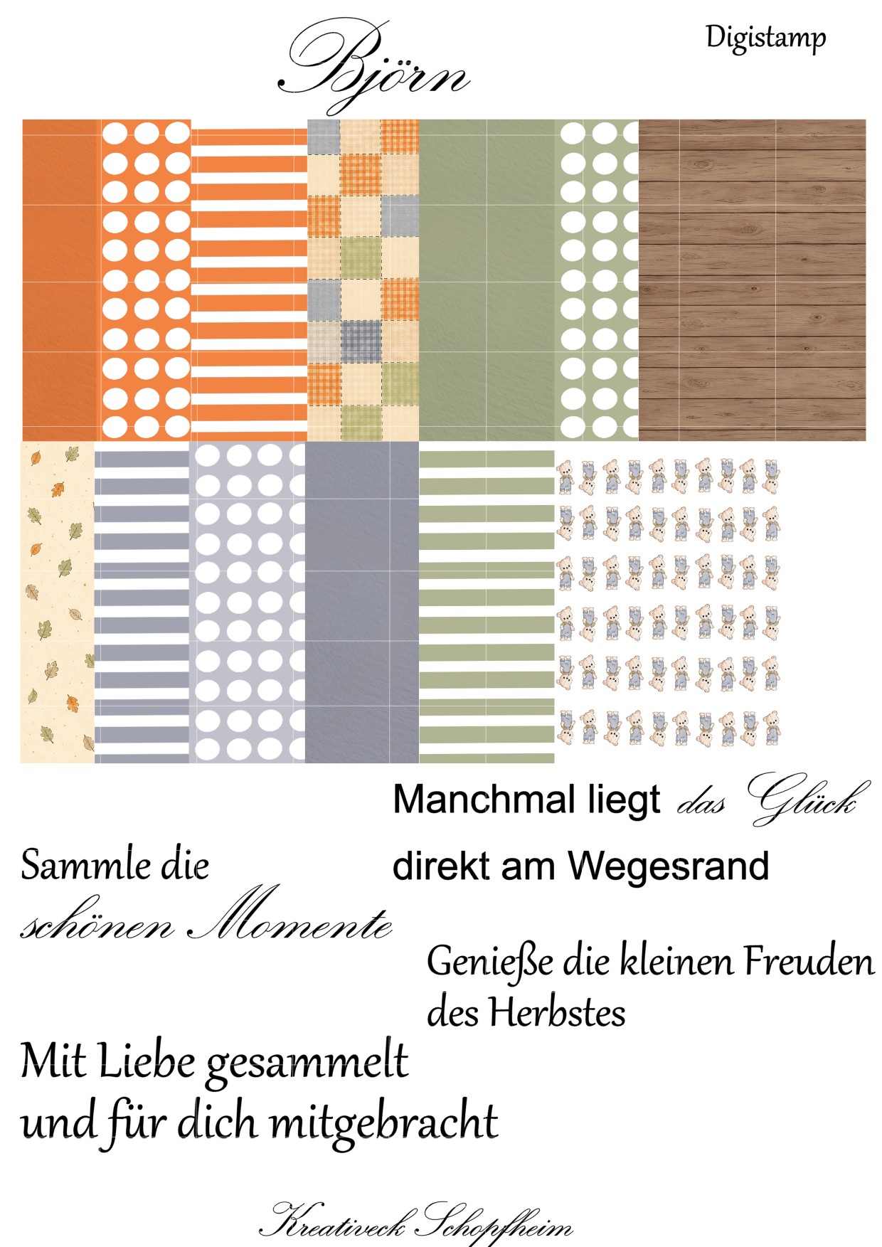 DigiSet Björn – DigiStamp, DigiPaper & Sprüche – Bild 2