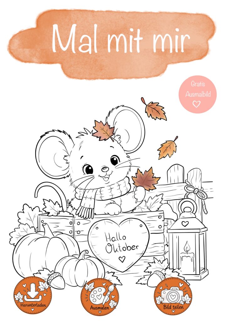 Mal mit mir ♡ – Monatsblatt Oktober