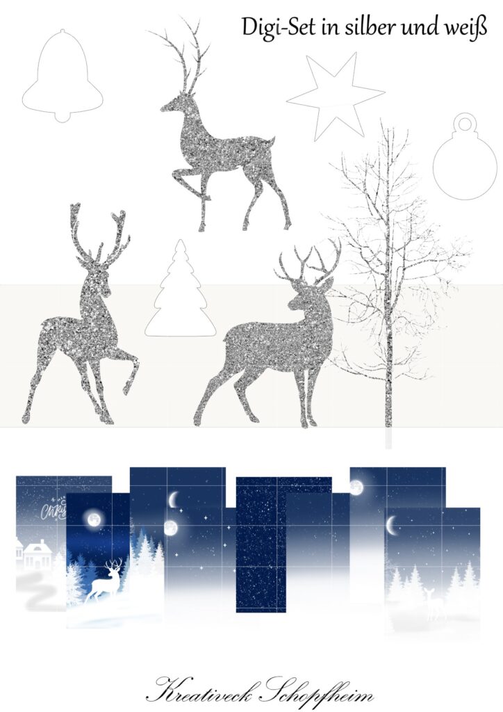 Digi-Set "Wintertraum" DigiStamp, Hintergrundpapier, Schneidedateien